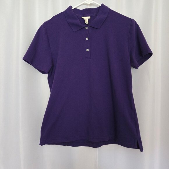 Purple button down short sleeve polo shirt - Picture 3 of 6